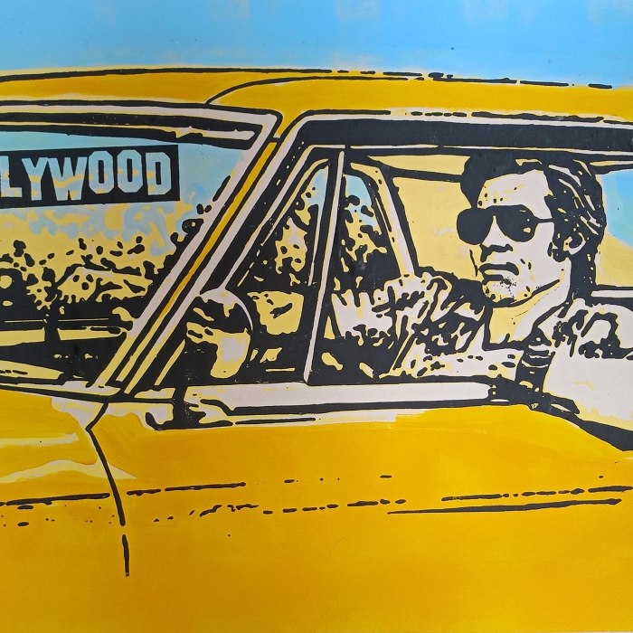 Brad Pitt - Pewnego razu... w Hollywood. Serigrafia 69x59 cm