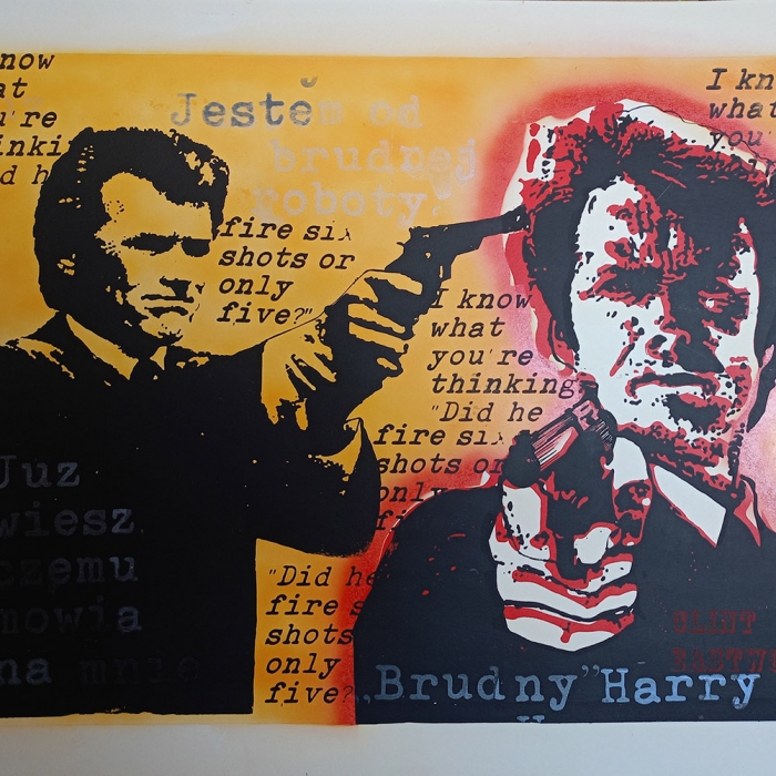Clint Eastwood - Brudny Harry. Serigrafia 80x60 cm