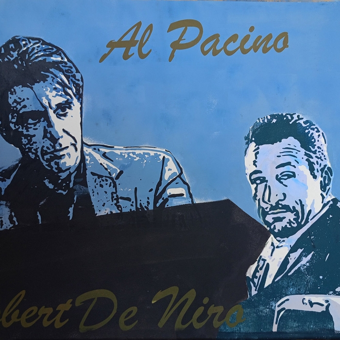 Robert De Niro i Al Pacino – Gorączka. Serigrafia 70x50 cm
