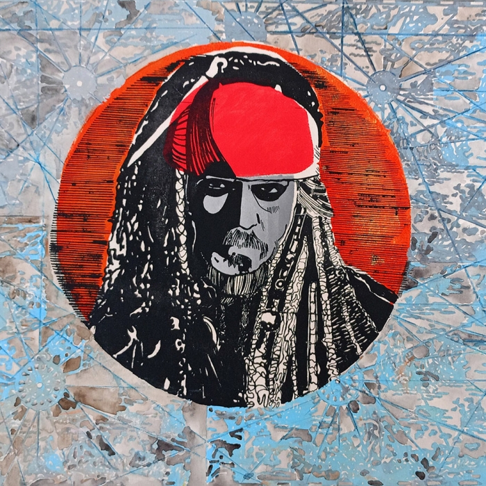 Johnny Depp – Piraci z Karaibów. Serigrafia 70x50 cm